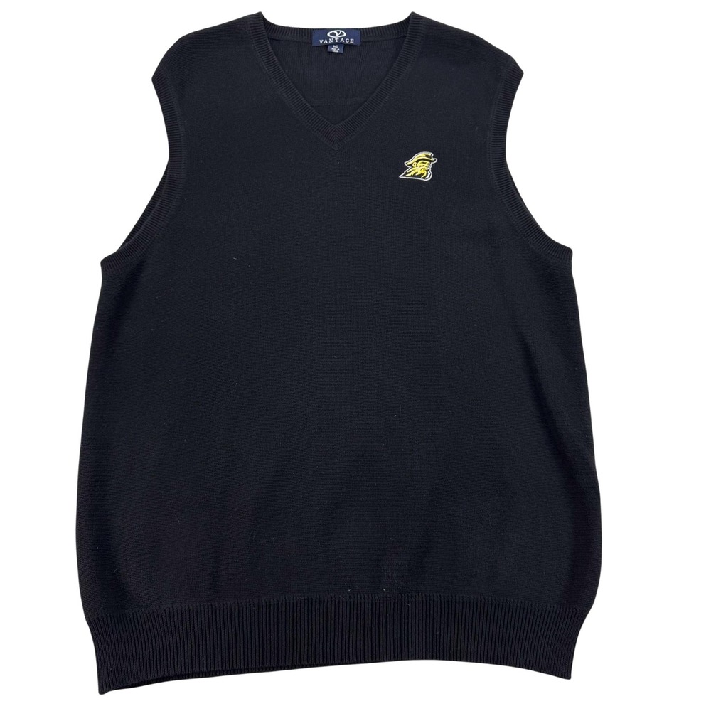 Appalachian State Mountaineers Sweater Vest Mens Medium Black Vantage MD